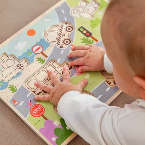 JátékTooky Toy magasított járműves puzzle