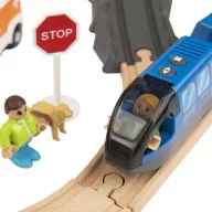   Tooky Toy 70 db-od fa vonatpálya készlet - tűzoltóállomás