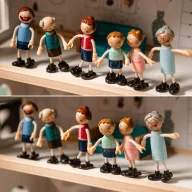 JátékTooky Toy - 3 szintes fa babaház tartozékokkal és babacsaláddal