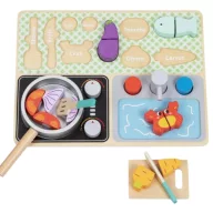 Tooky Toy  fa konyhapult  kiegészítőkkel