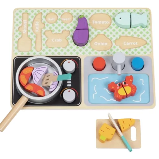 Tooky Toy  fa konyhapult  kiegészítőkkel
