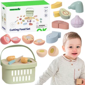 JátékTooky Toy fa szeletelhető ételek– 31 db-os készlet 