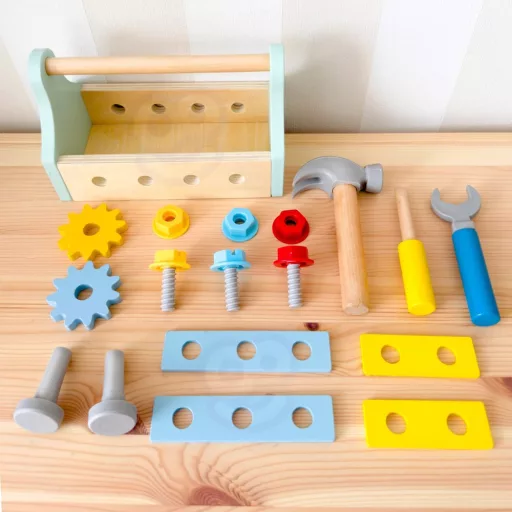 Tooky Toy szerszámosláda 18 kiegészítővel