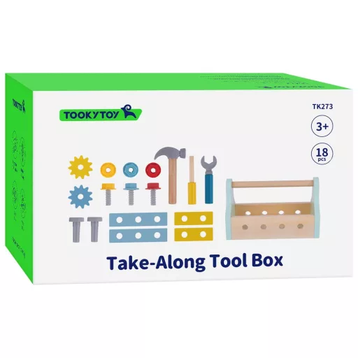 Tooky Toy szerszámosláda 18 kiegészítővel