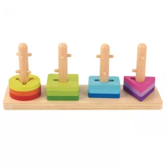 JátékTooky Toy szín és formakereső fajáték, akadályokkal