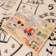 Tooky Toy  interaktív fa puzzle - járműhangokkal