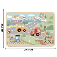 Tooky Toy  interaktív fa puzzle - járműhangokkal