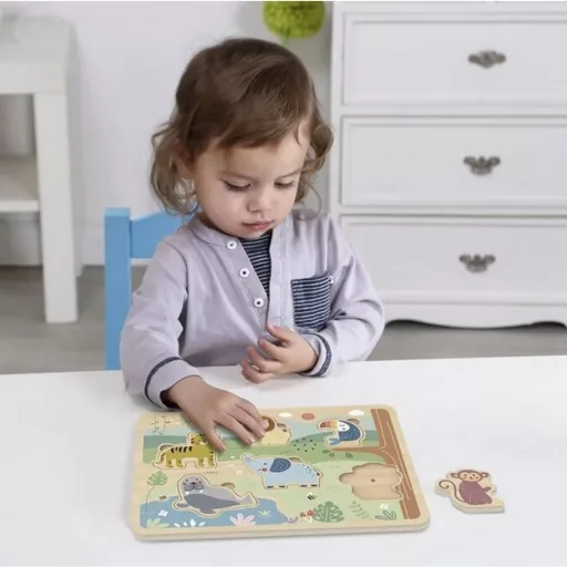 Tooky Toy  interaktív fa puzzle - állathangokkal