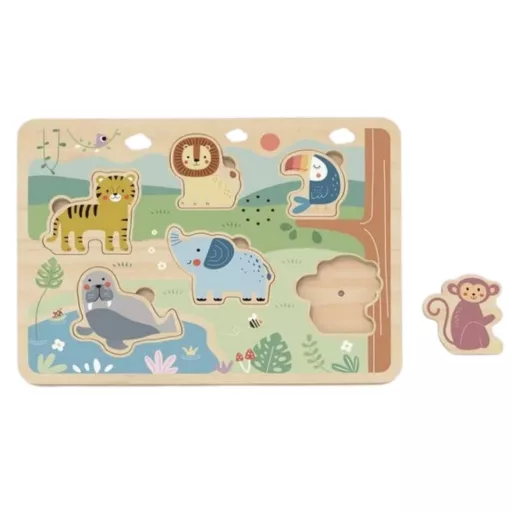 Tooky Toy  interaktív fa puzzle - állathangokkal
