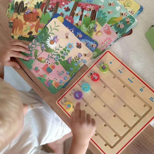 JátékTooky Toy állatos, fa számolós játék