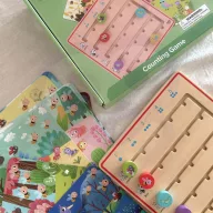 JátékTooky Toy állatos, fa számolós játék