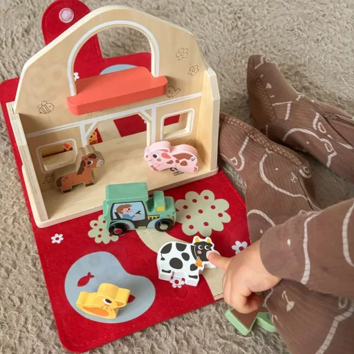 Tooky Toy fa farmjáték összecsukható böröndben