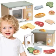 Tooky Toy fa játék mikrohullámú sütő kiegészítőkkel