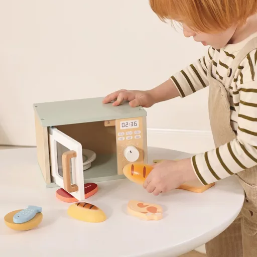 Tooky Toy fa játék mikrohullámú sütő kiegészítőkkel