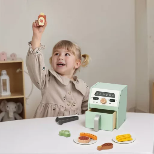 Tooky Toy fa játék légkeveréses sütő kiegészítőkkel 