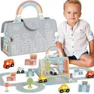 Tooky Toy hordozható város járművekkel 