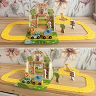 Tooky Toy hordozható állatkert járművekkel 