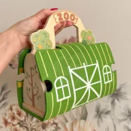 Tooky Toy hordozható állatkert járművekkel 