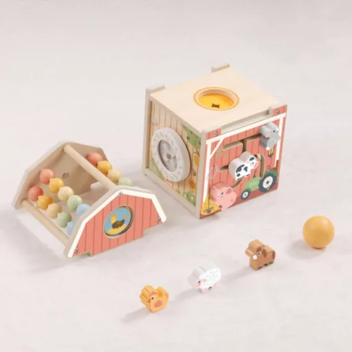 Tooky Toy montessori aktivitás kocka abakusszal - farm