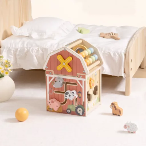 Tooky Toy montessori aktivitás kocka abakusszal - farm