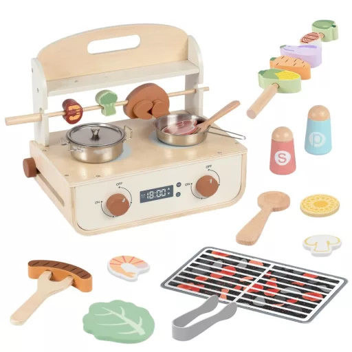 Tooky Toy játékkonyha és grillsütő kiegészítőkkel 