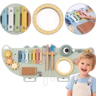 Tooky Toy falraszerelhető manipulációs tábla - krokodil